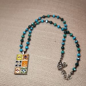 Vintage Boho Pendant Necklace, Pre-Owned in Good Condition